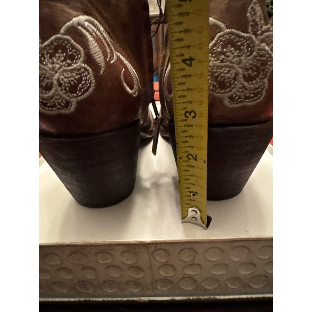 Shyanne Women's Bryony Booties Brown Leather Floral Embroidery Size 11 NWOT - Picture 7 of 8